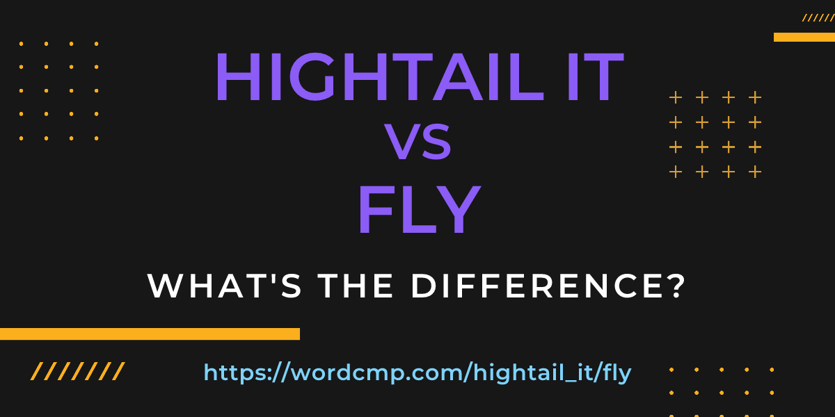 Difference between hightail it and fly