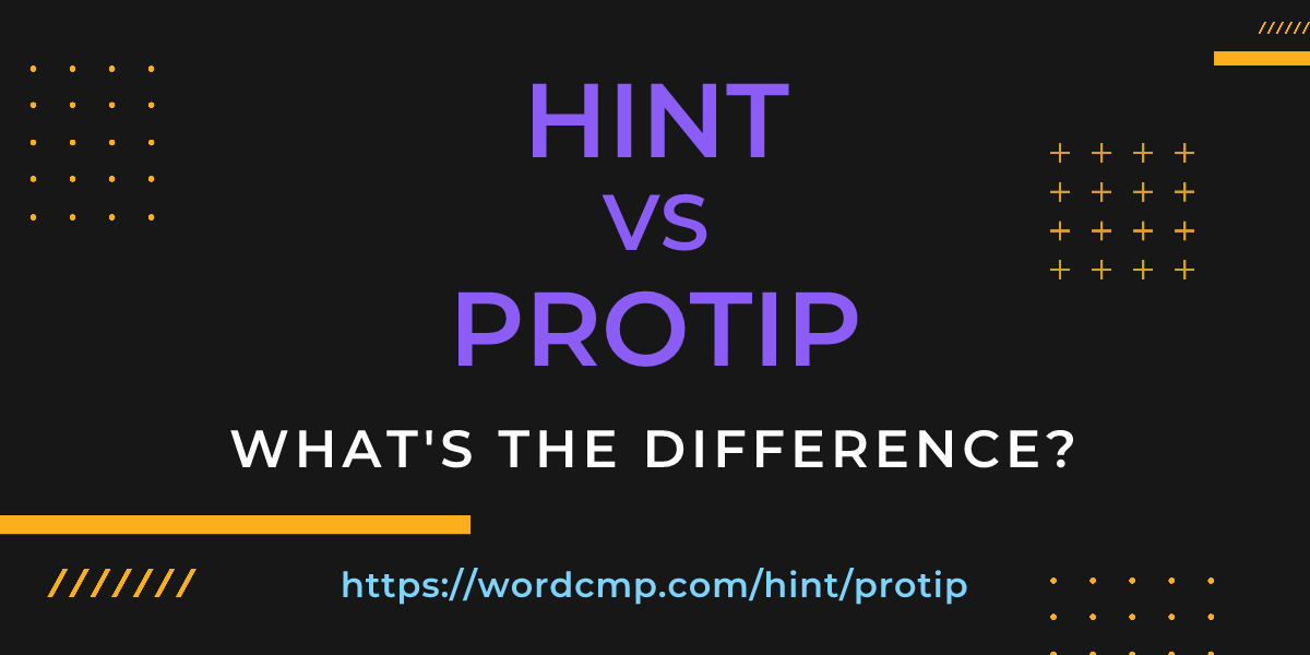 Difference between hint and protip