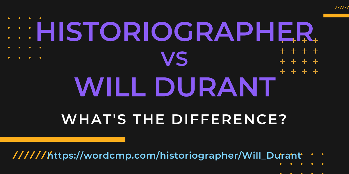 Difference between historiographer and Will Durant