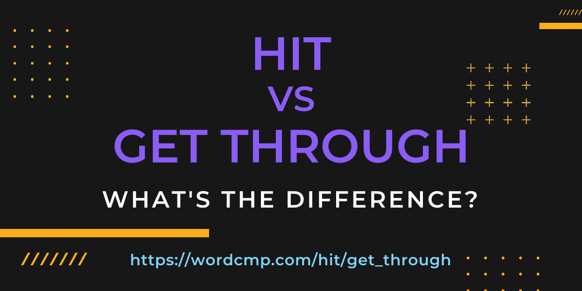 Difference between hit and get through