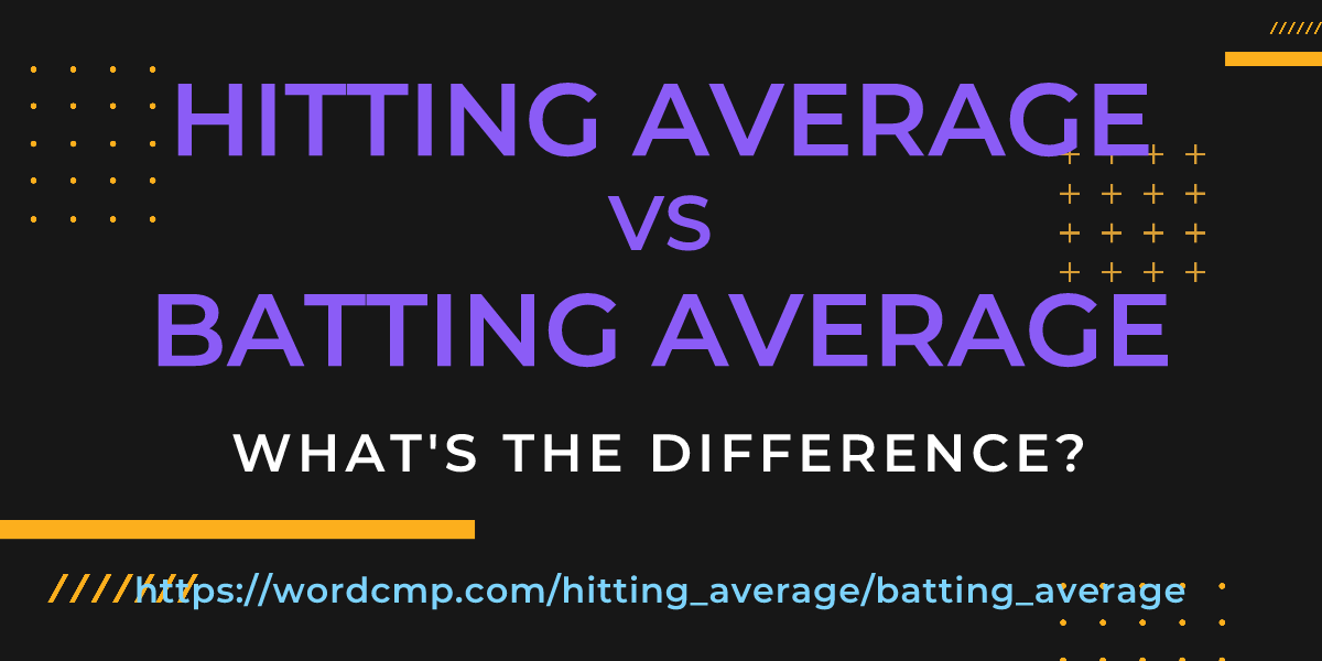 Difference between hitting average and batting average
