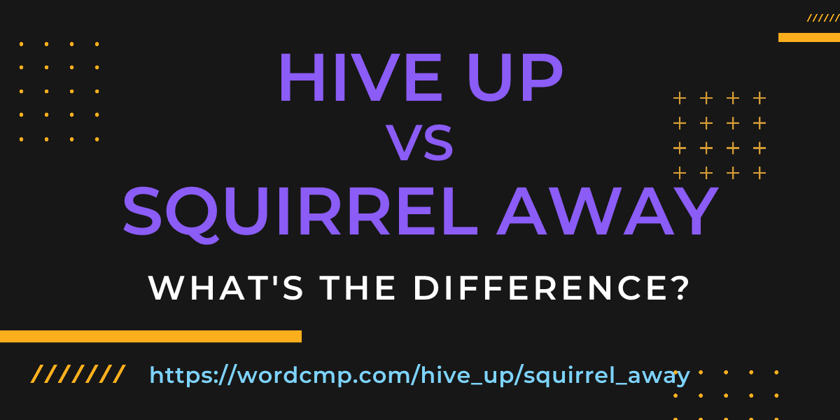 Difference between hive up and squirrel away