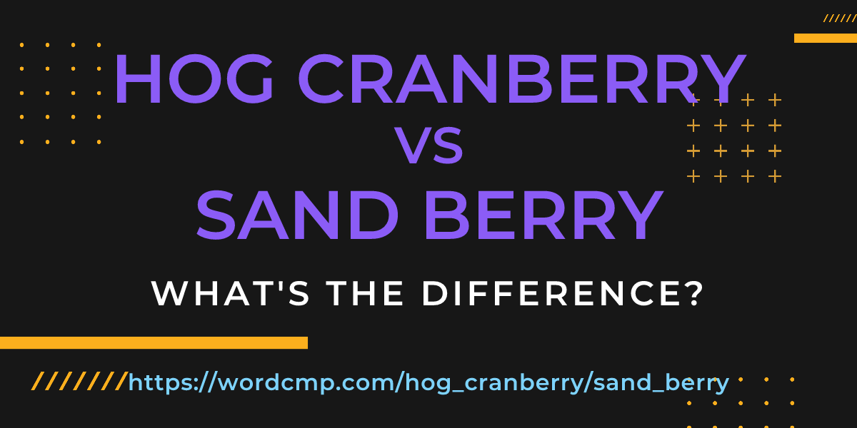 Difference between hog cranberry and sand berry