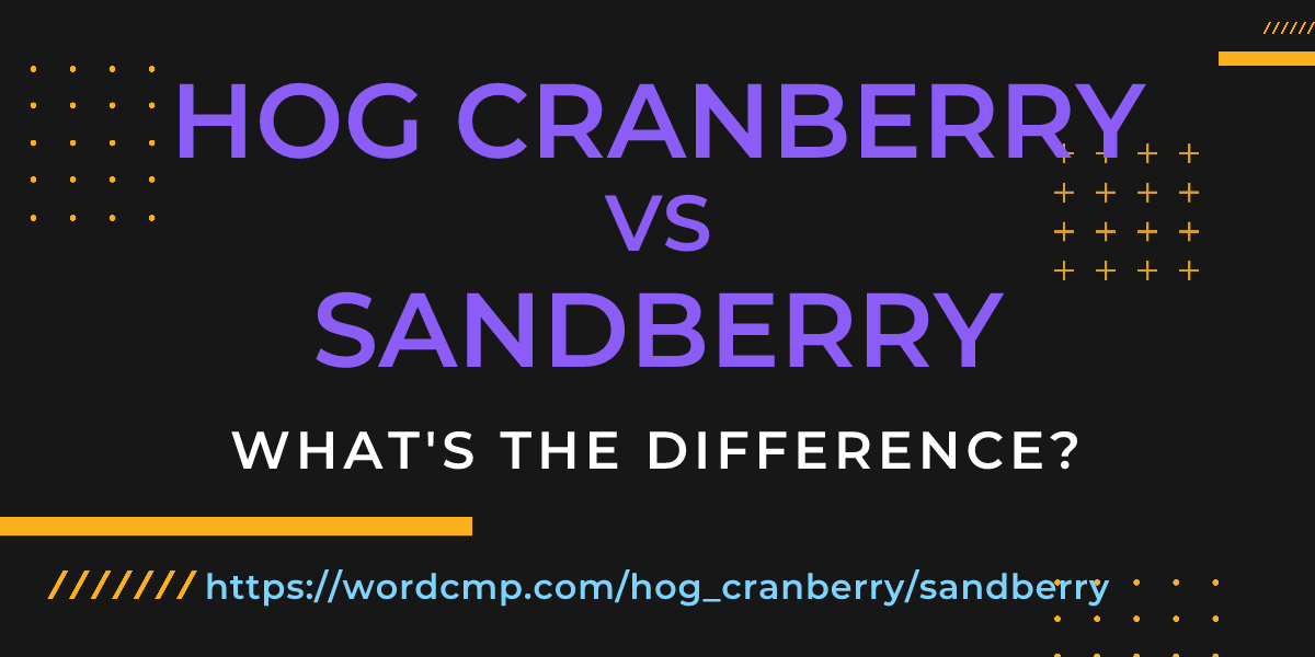 Difference between hog cranberry and sandberry