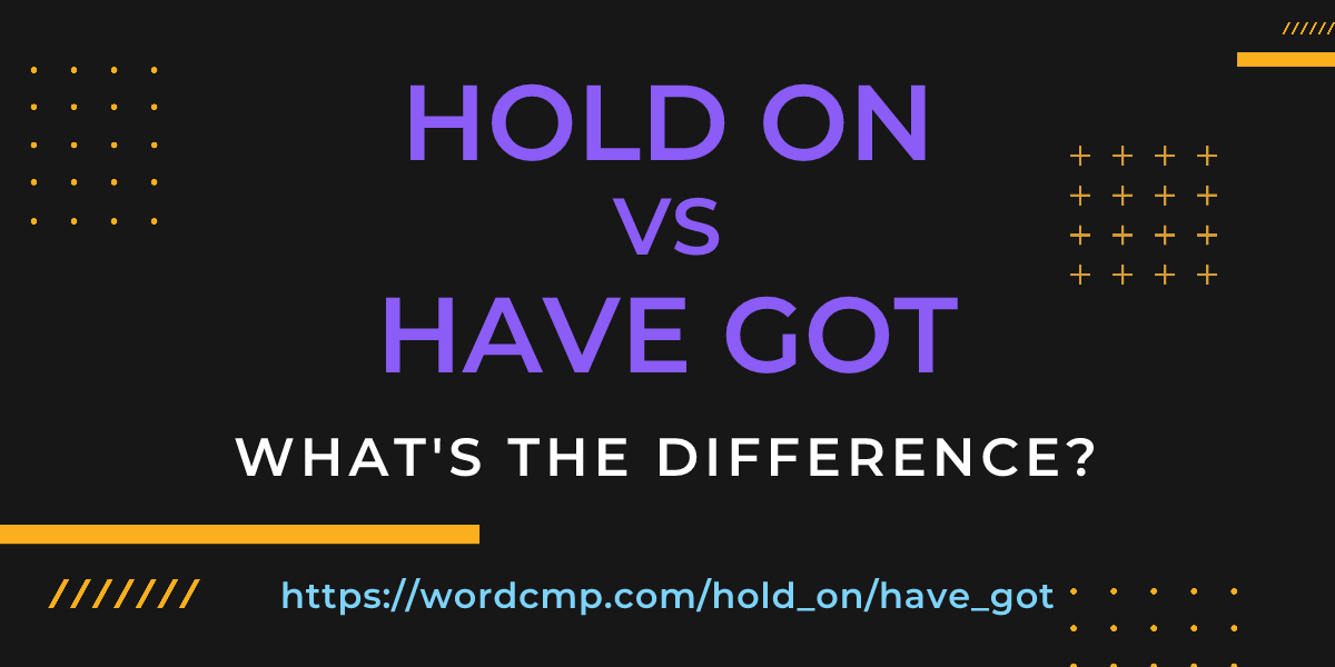 Difference between hold on and have got
