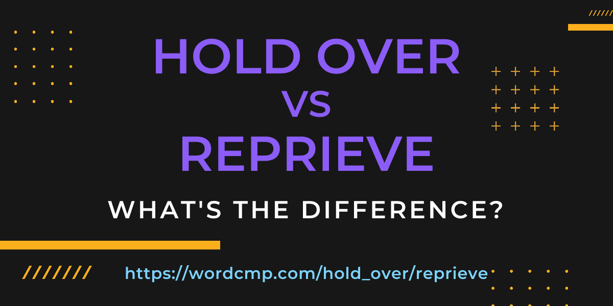 Difference between hold over and reprieve
