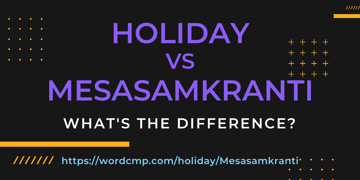 Difference between holiday and Mesasamkranti