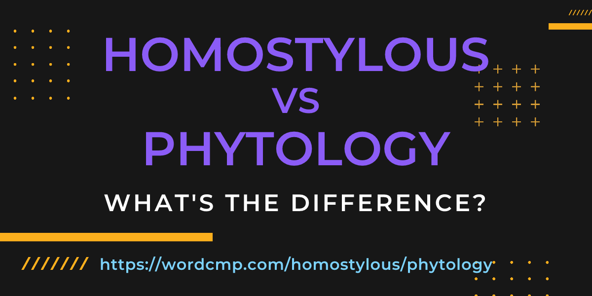 Difference between homostylous and phytology