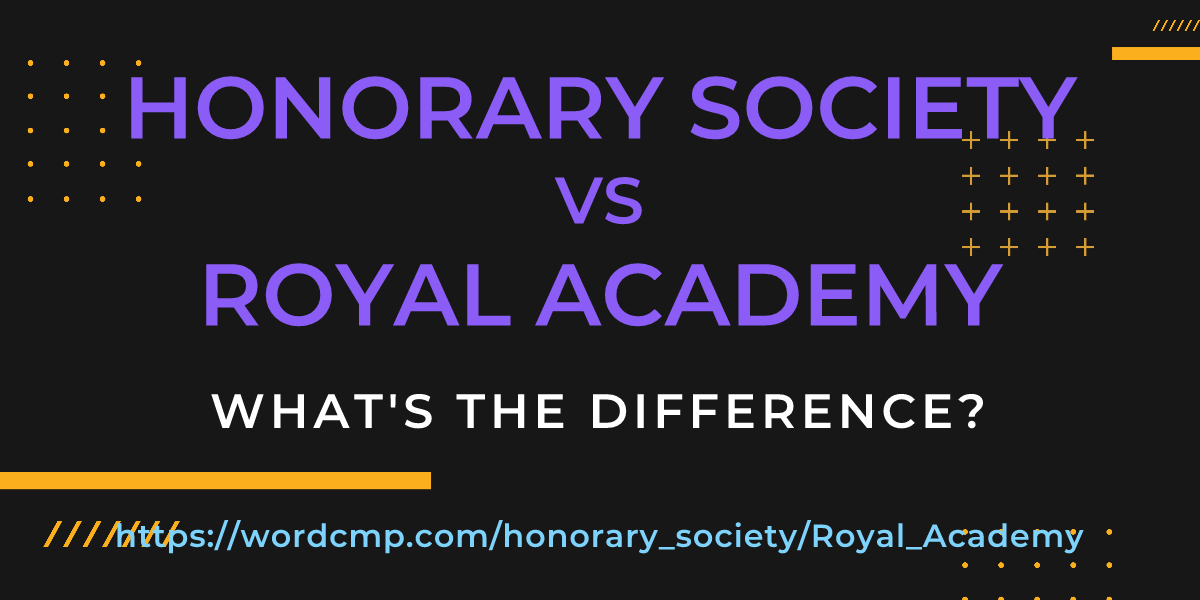 Difference between honorary society and Royal Academy