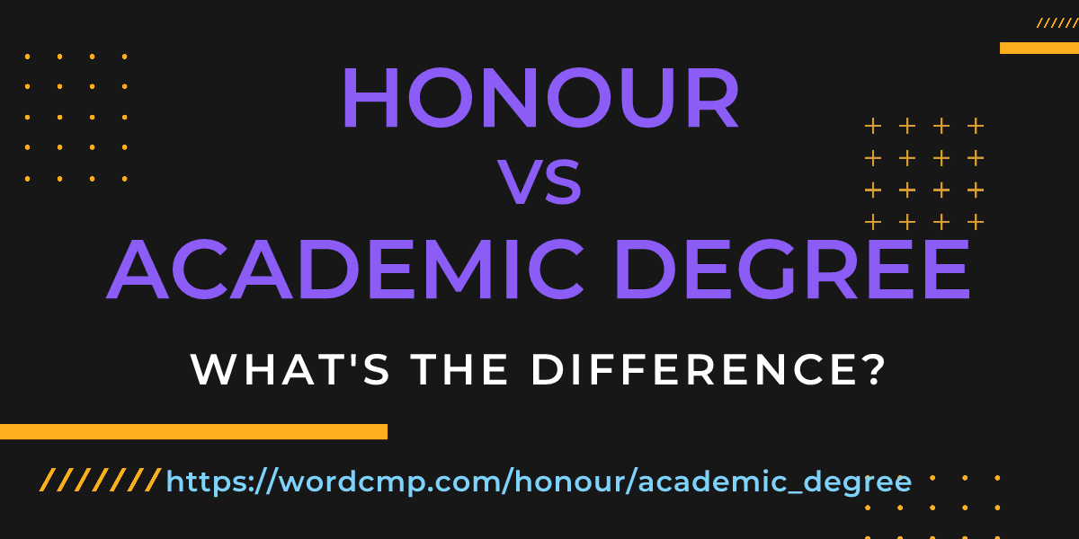 Difference between honour and academic degree