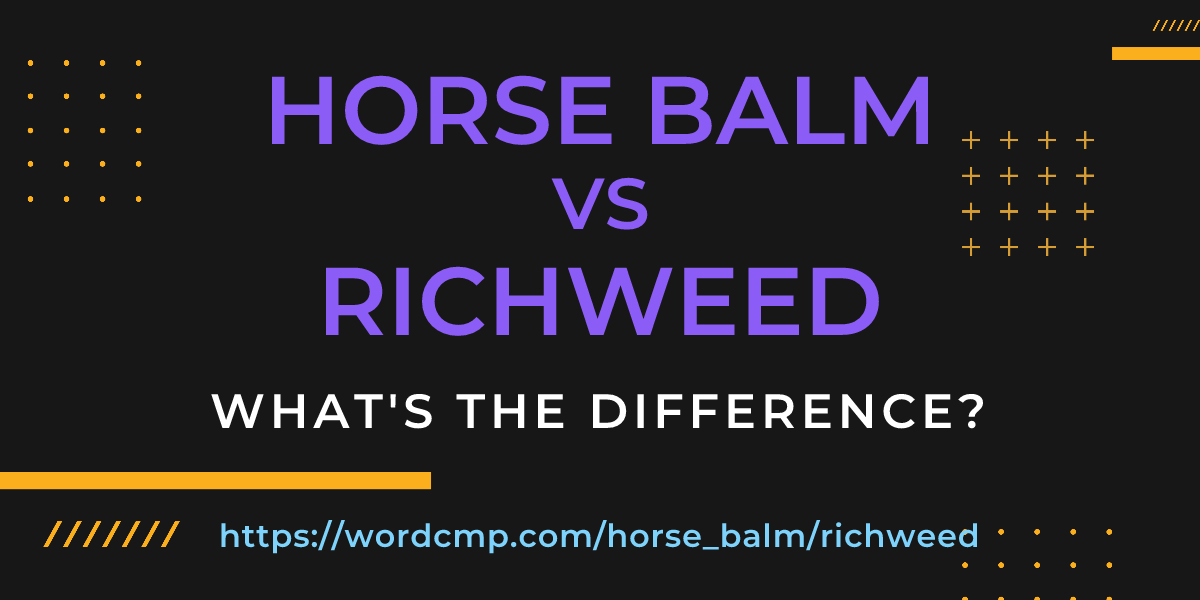 Difference between horse balm and richweed