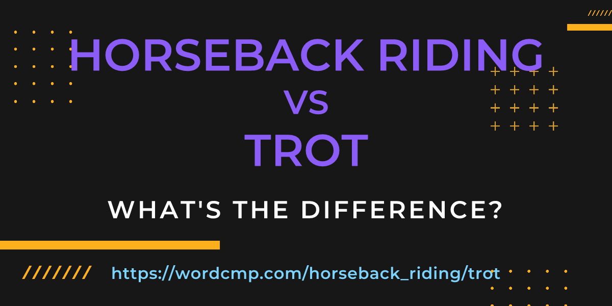 Difference between horseback riding and trot