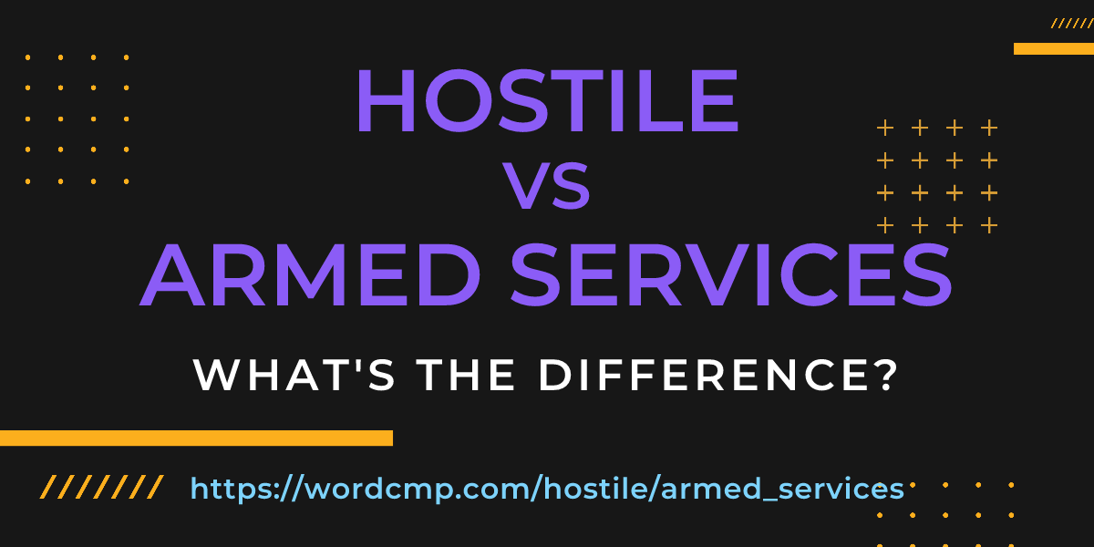 Difference between hostile and armed services