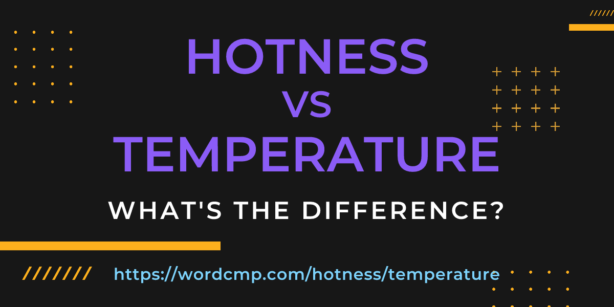 Difference between hotness and temperature