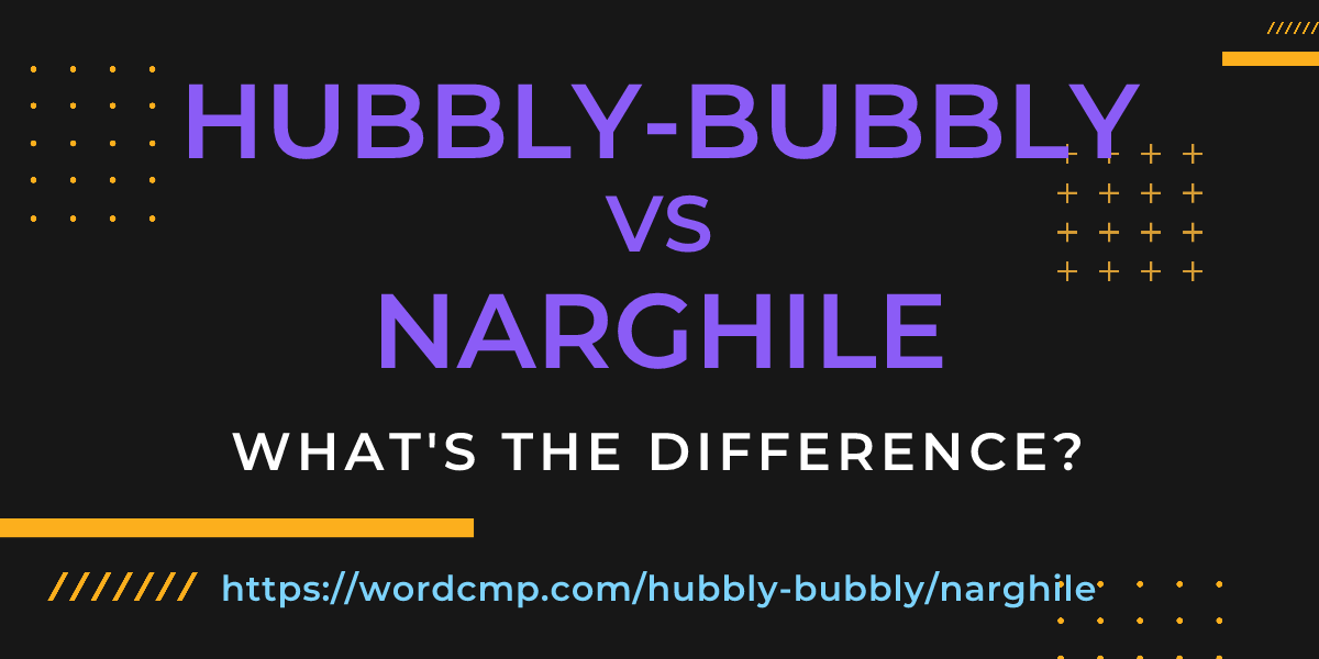 Difference between hubbly-bubbly and narghile