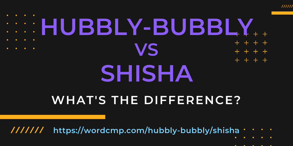 Difference between hubbly-bubbly and shisha