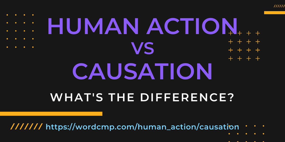 Difference between human action and causation