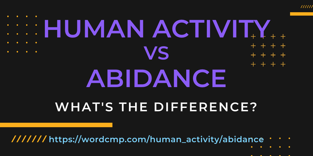 Difference between human activity and abidance