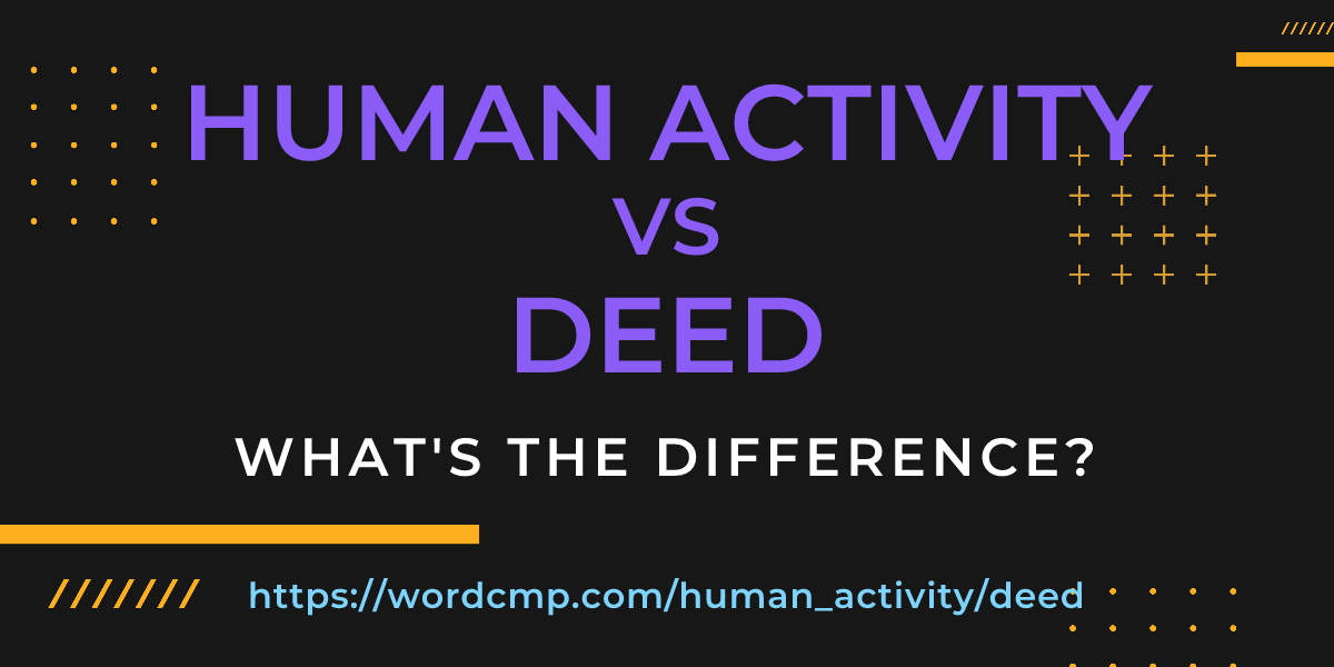 Difference between human activity and deed
