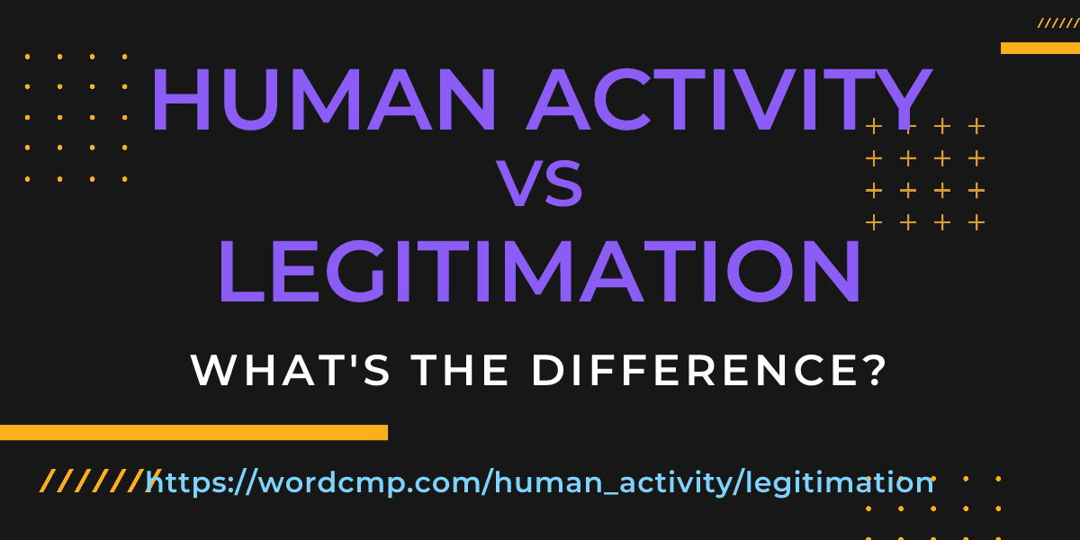 Difference between human activity and legitimation