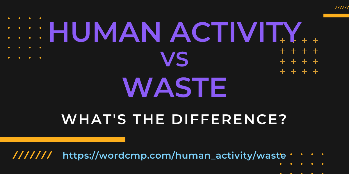 Difference between human activity and waste