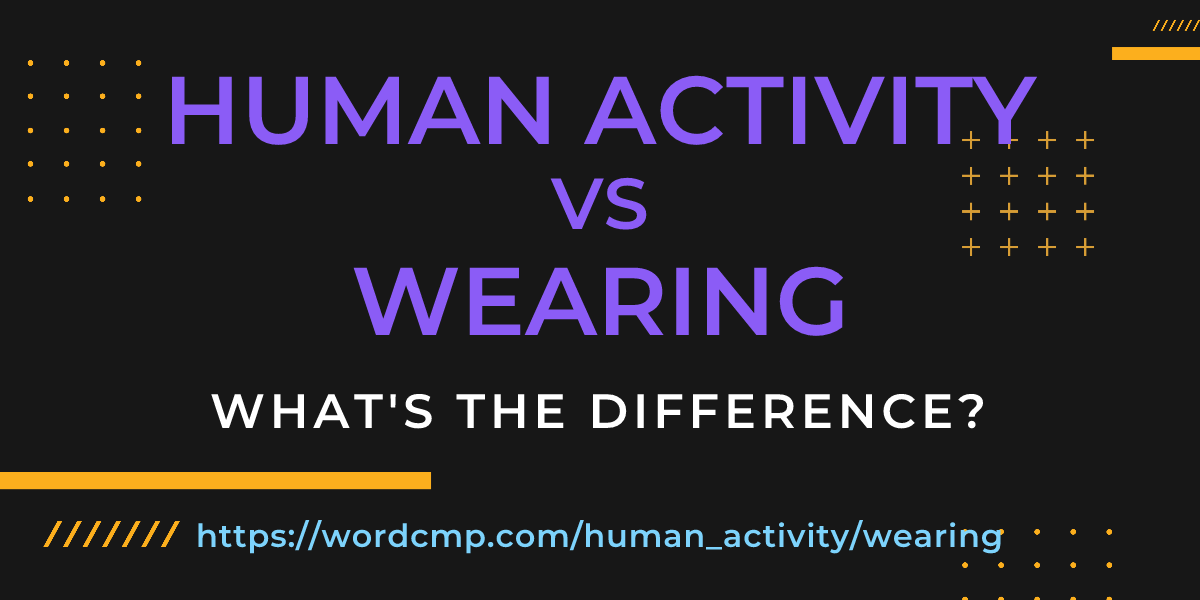 Difference between human activity and wearing