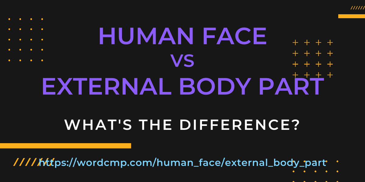 Difference between human face and external body part