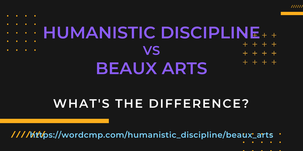 Difference between humanistic discipline and beaux arts