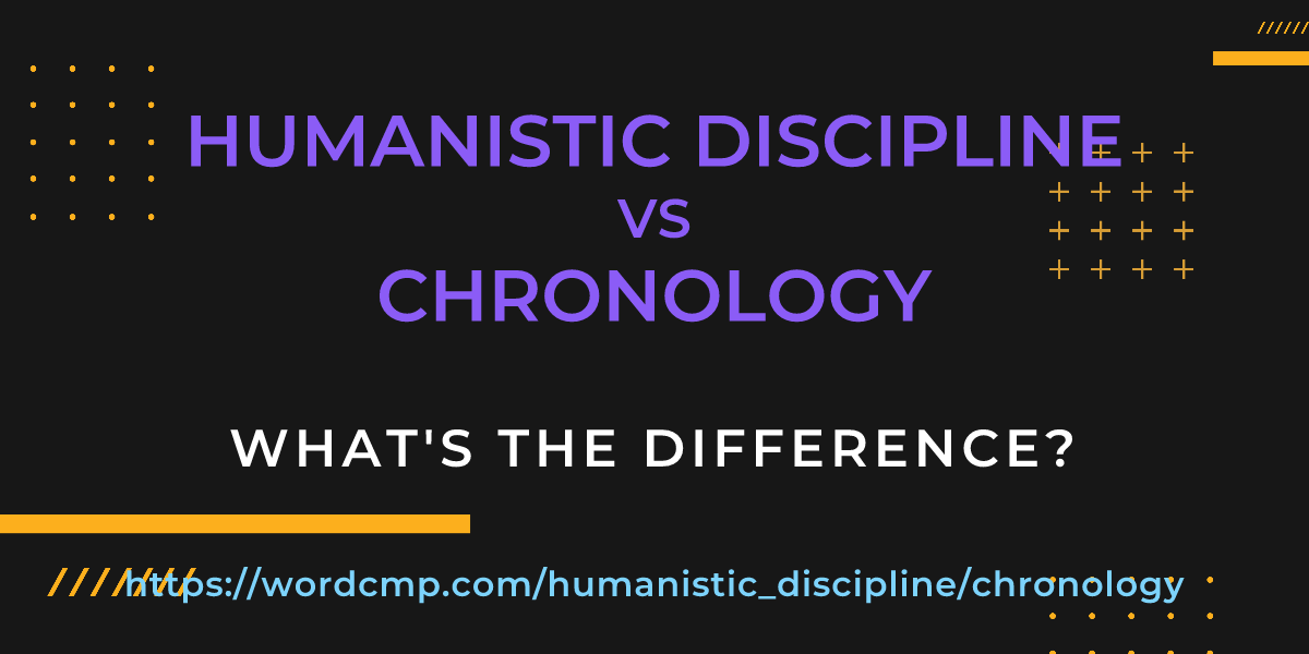 Difference between humanistic discipline and chronology