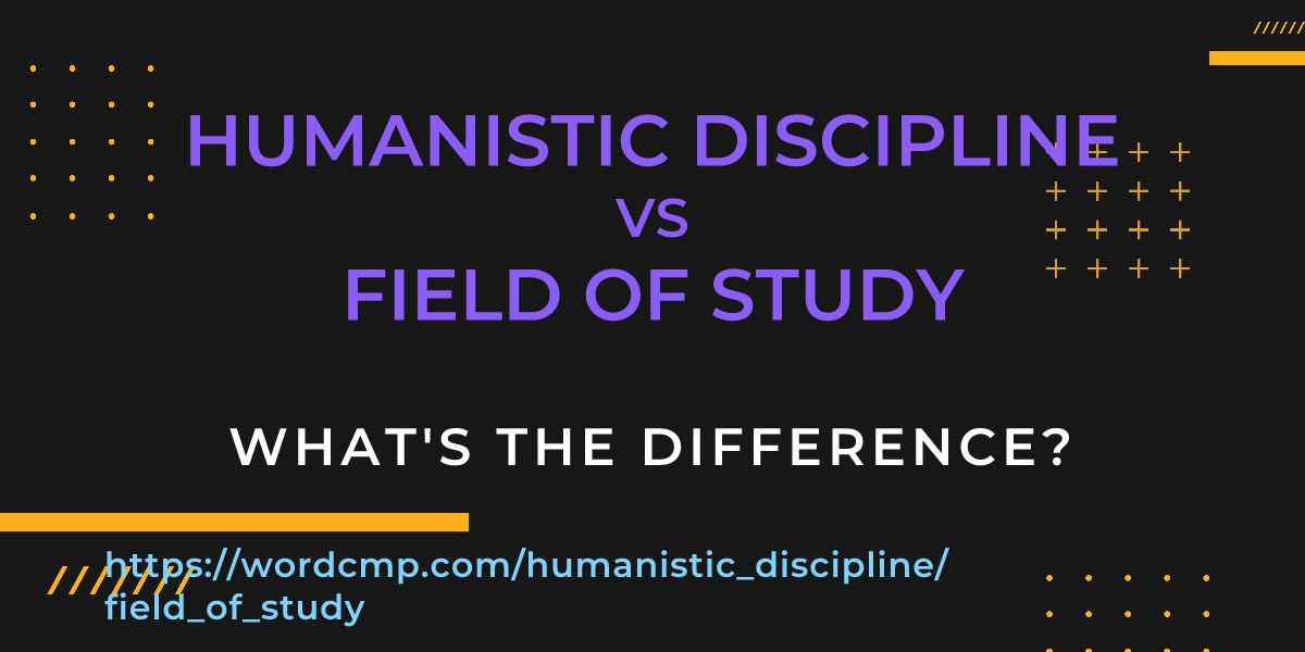 Difference between humanistic discipline and field of study