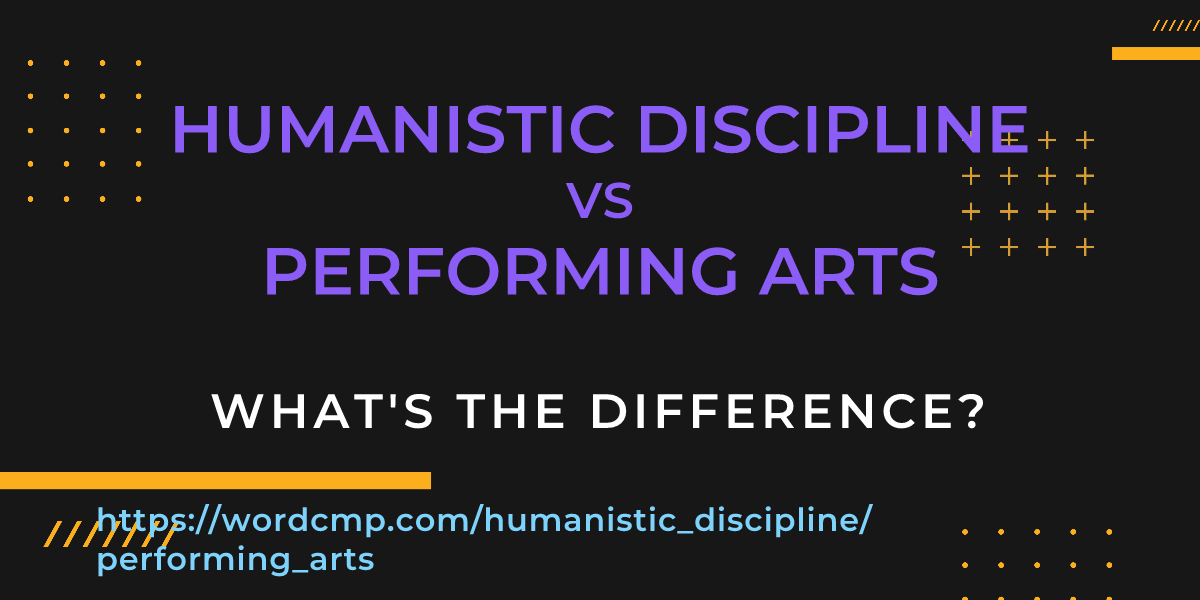 Difference between humanistic discipline and performing arts