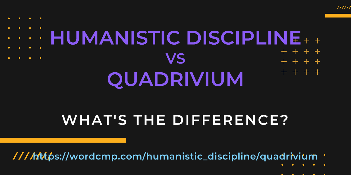 Difference between humanistic discipline and quadrivium