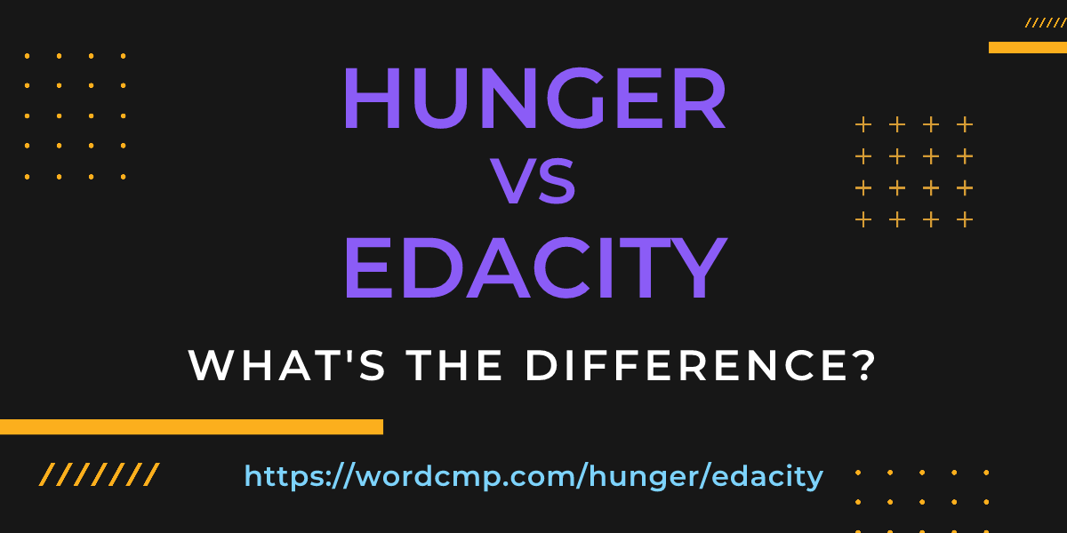 Difference between hunger and edacity