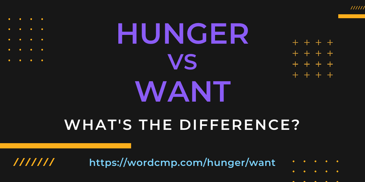 Difference between hunger and want