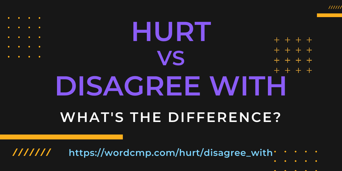 Difference between hurt and disagree with