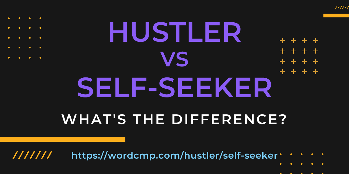 Difference between hustler and self-seeker