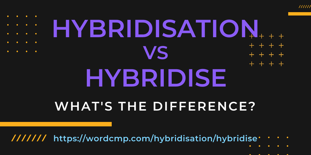 Difference between hybridisation and hybridise