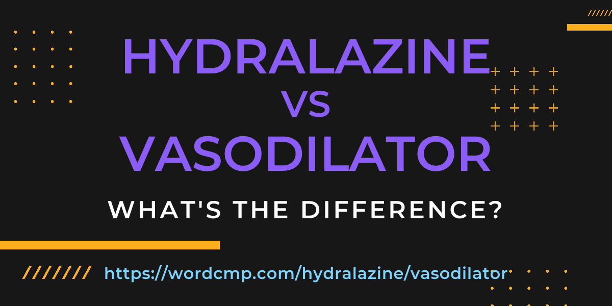 Difference between hydralazine and vasodilator