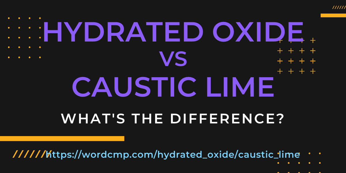 Difference between hydrated oxide and caustic lime