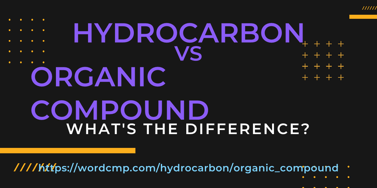 Difference between hydrocarbon and organic compound