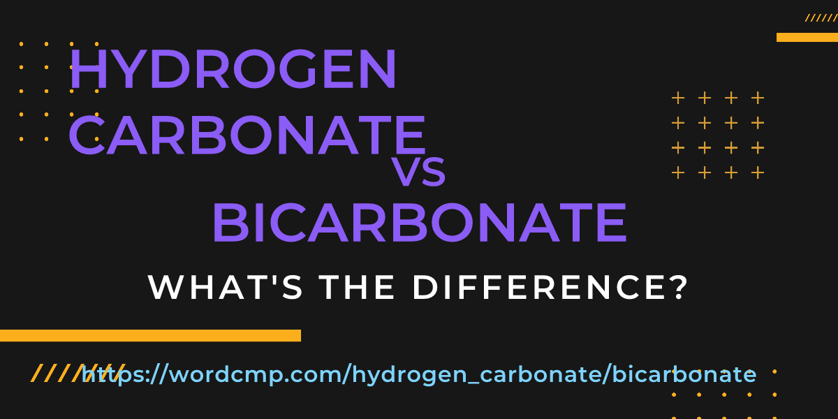 Difference between hydrogen carbonate and bicarbonate