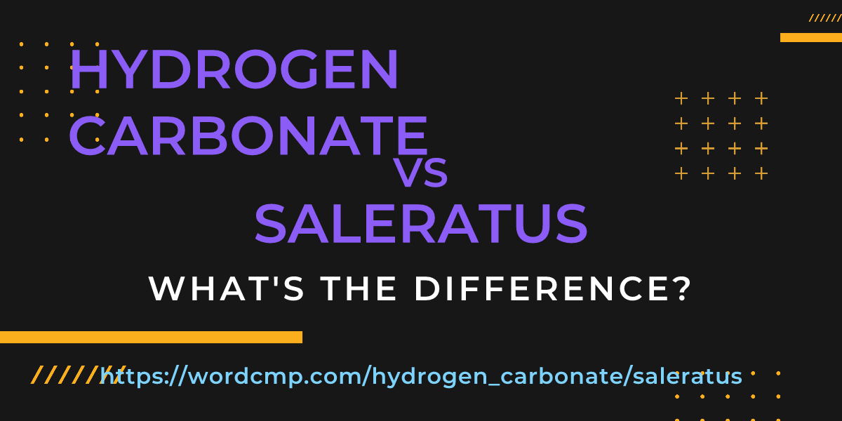 Difference between hydrogen carbonate and saleratus