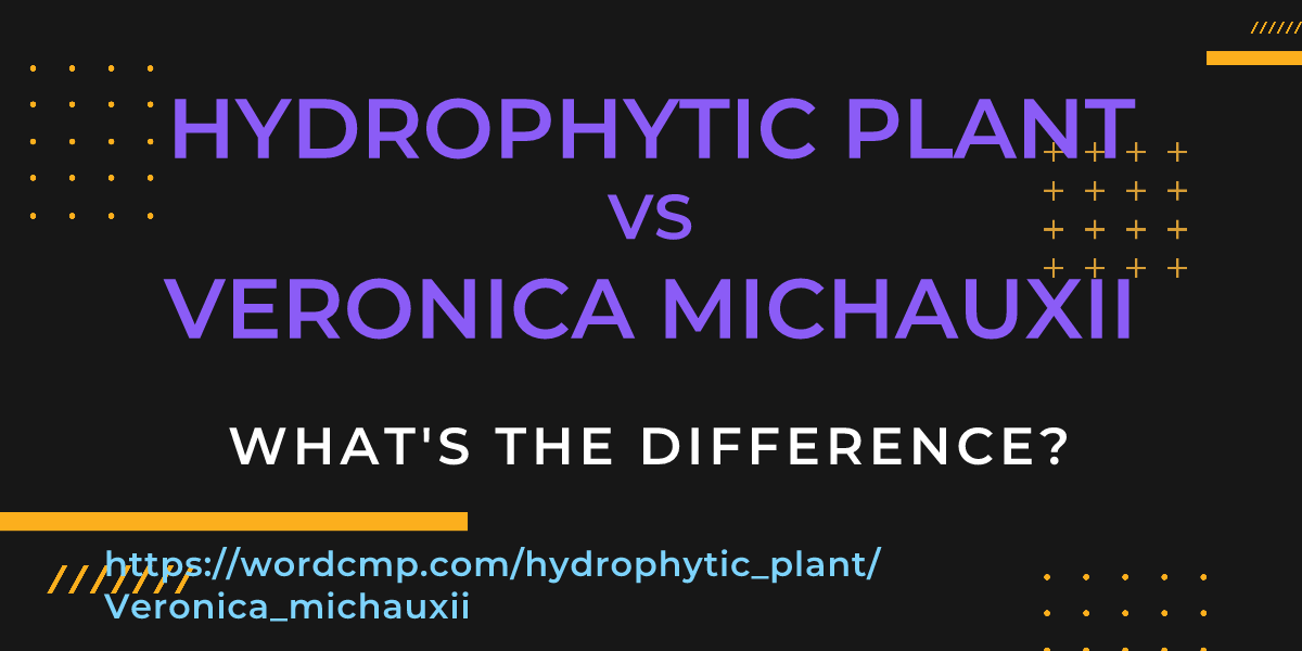 Difference between hydrophytic plant and Veronica michauxii