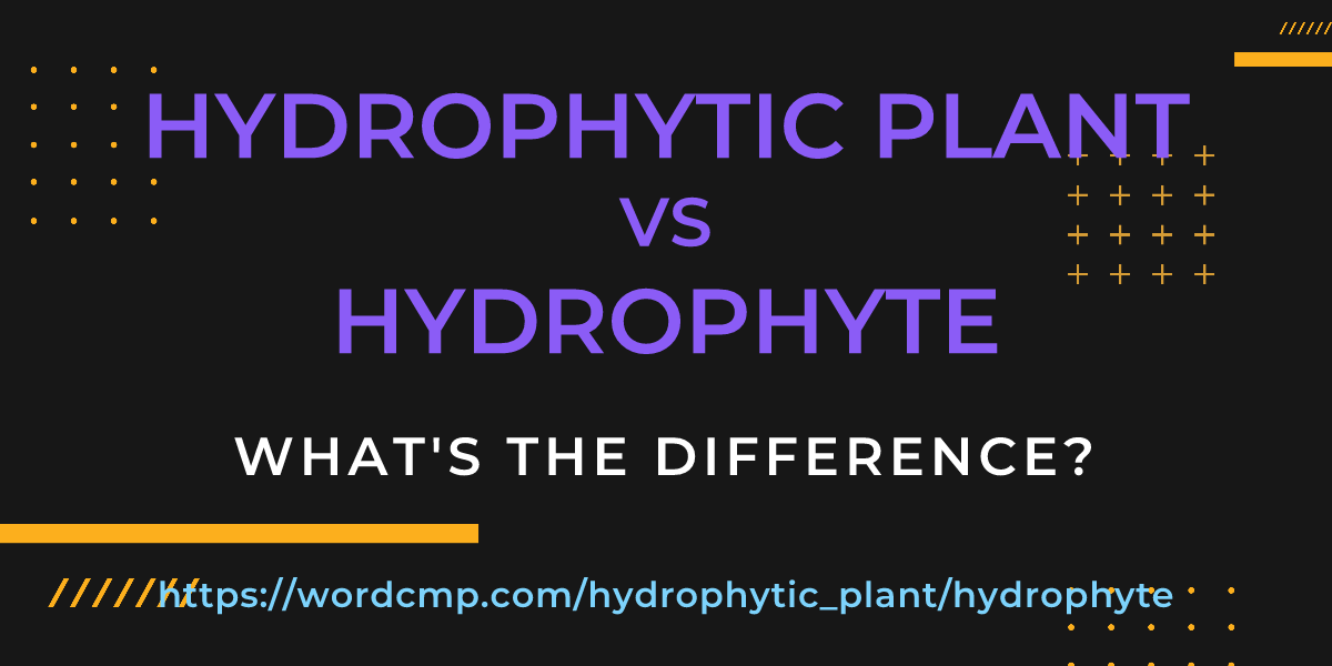 Difference between hydrophytic plant and hydrophyte