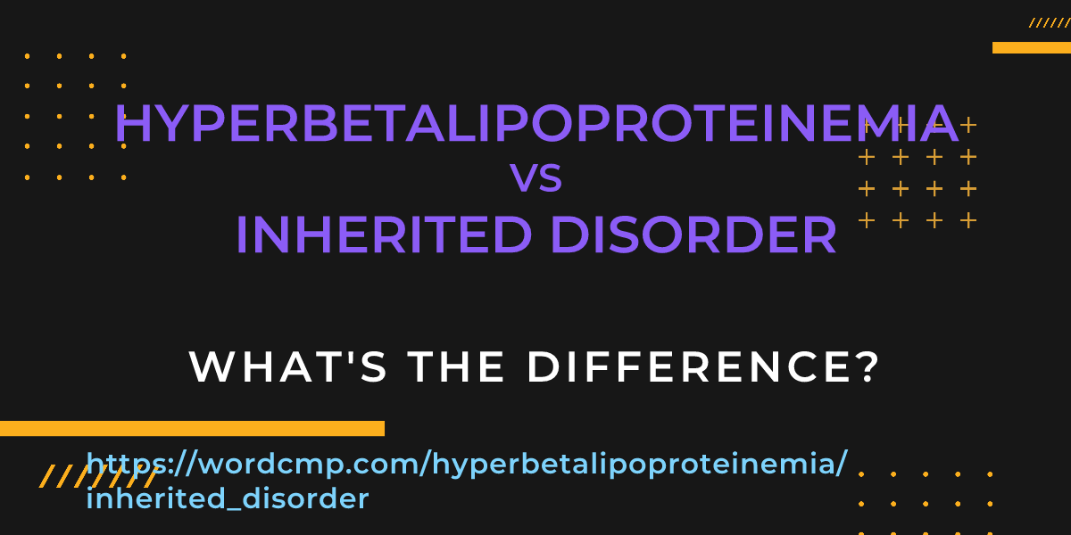 Difference between hyperbetalipoproteinemia and inherited disorder