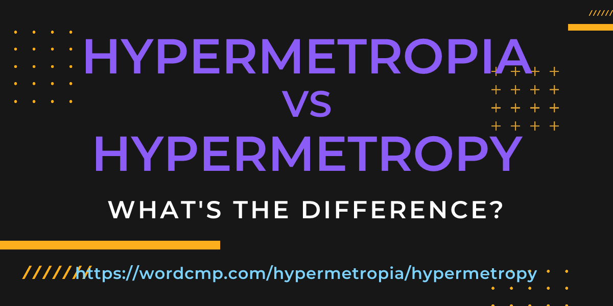 Difference between hypermetropia and hypermetropy