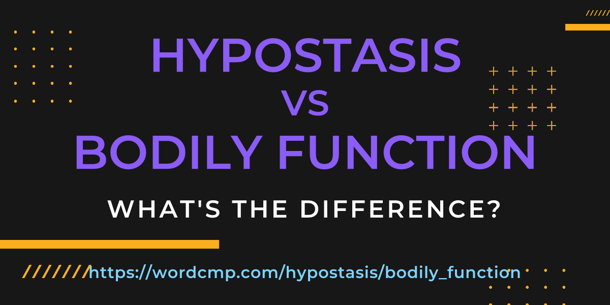 Difference between hypostasis and bodily function