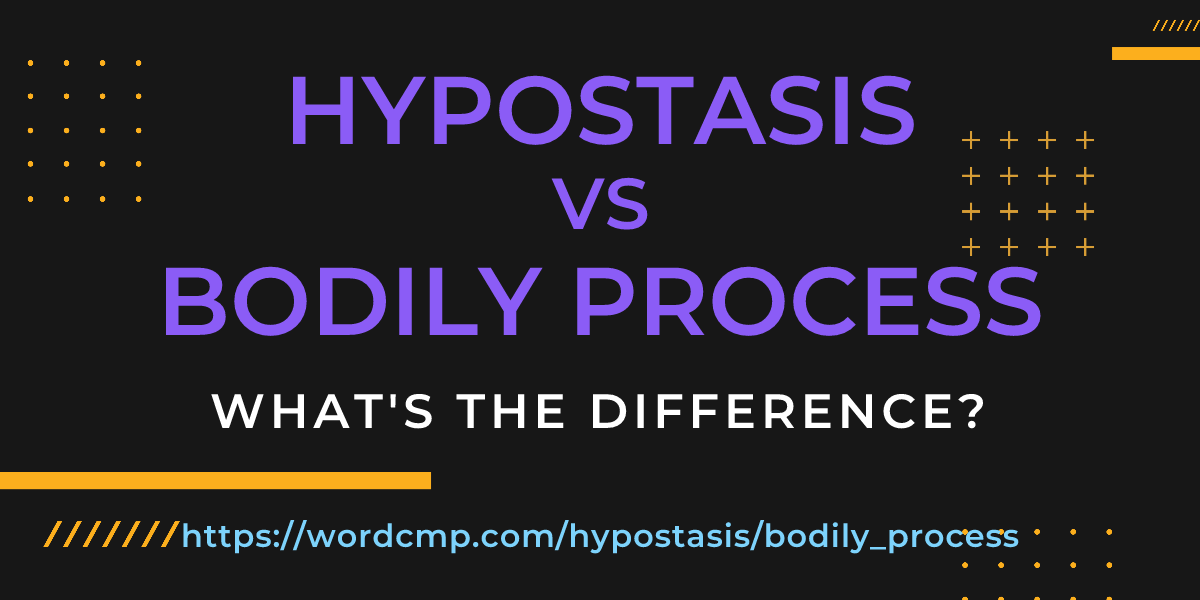 Difference between hypostasis and bodily process
