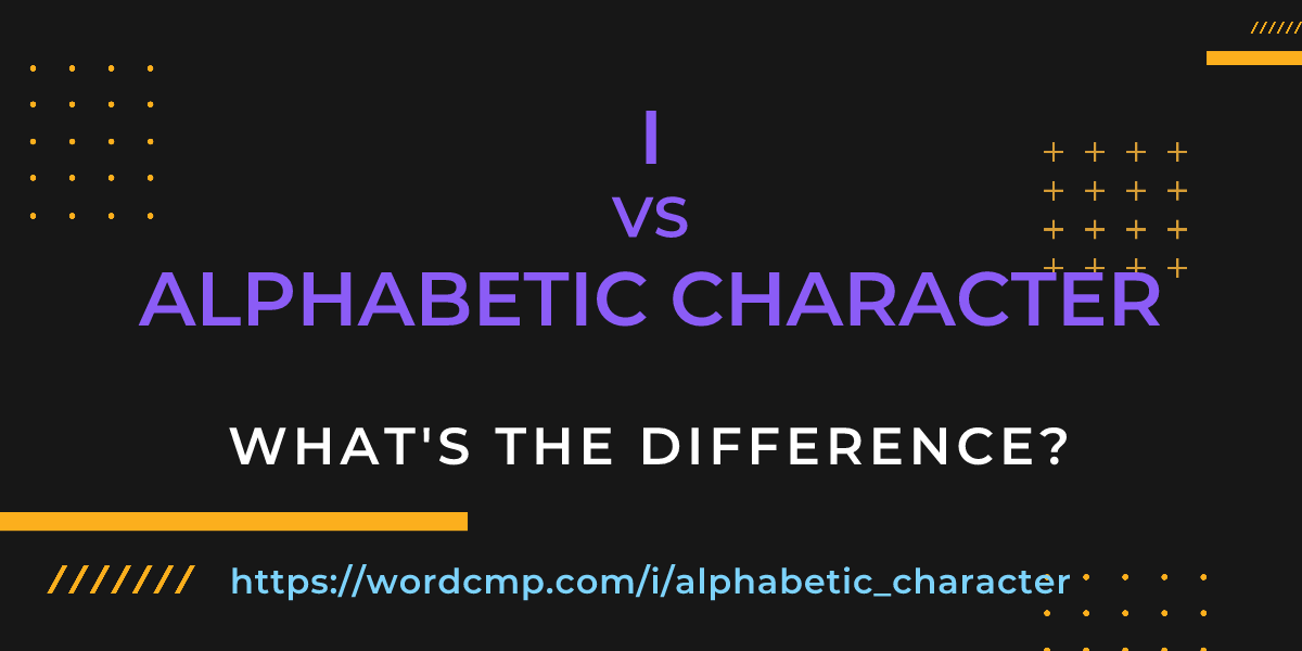 Difference between i and alphabetic character