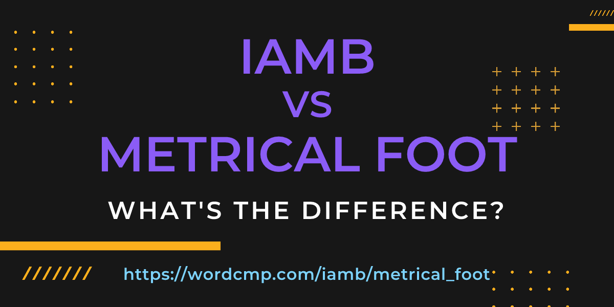 Difference between iamb and metrical foot